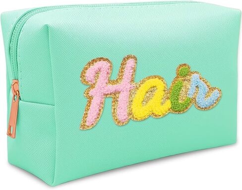 4PCS Premium Preppy Makeup Bag Set w Zipper, Handwritting Waterproof Cosmetic Bag for Women, Cute Preppy Patch Toiletry Bag for Traveling Outdoors, Gift Ideal for Mom Sister Daughter (4PCS) in Saudi Arabia