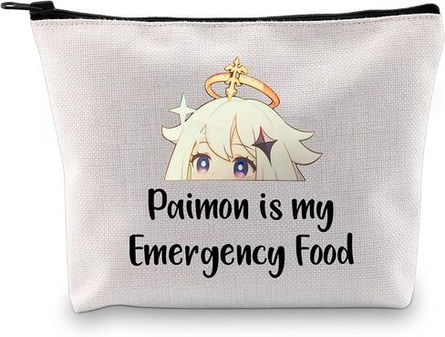 JXGZSO Anime Inspired Novelty Cosmetic Bag Paimon is my Emergency Food Traveller Gift Anime Lover Gift in Saudi Arabia