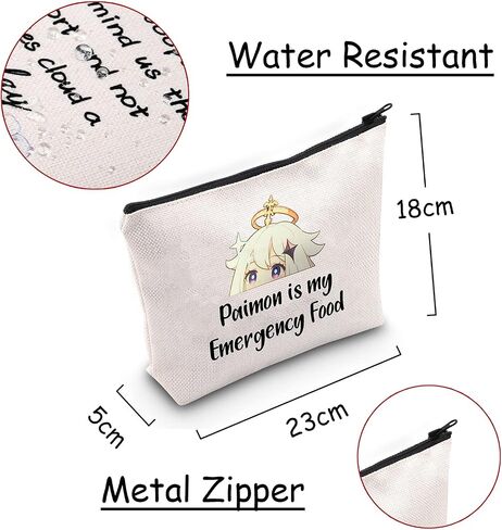 JXGZSO Anime Inspired Novelty Cosmetic Bag Paimon is my Emergency Food Traveller Gift Anime Lover Gift in Saudi Arabia