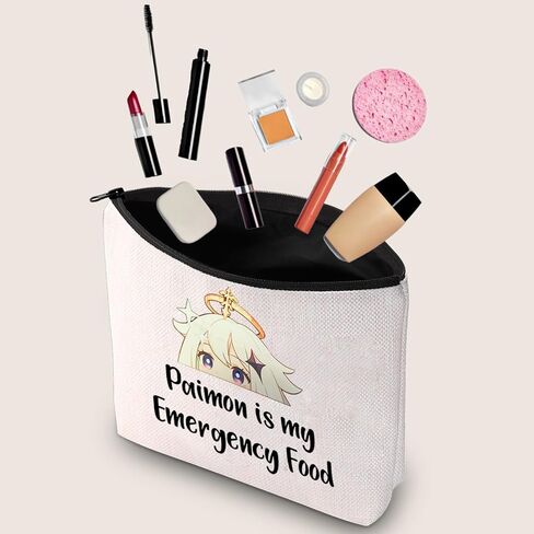 JXGZSO Anime Inspired Novelty Cosmetic Bag Paimon is my Emergency Food Traveller Gift Anime Lover Gift in Saudi Arabia