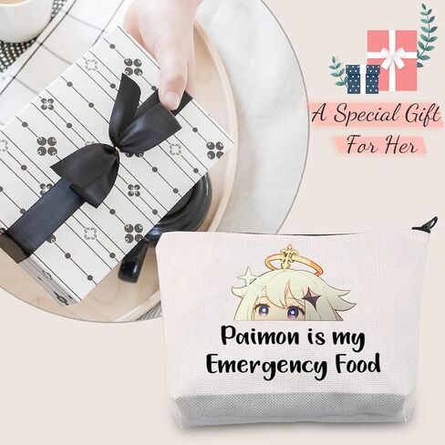 JXGZSO Anime Inspired Novelty Cosmetic Bag Paimon is my Emergency Food Traveller Gift Anime Lover Gift in Saudi Arabia