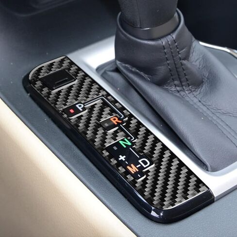 Real Soft Carbon Fiber Car Center Console Shift Indicator Panel Sticker Auto Interior Accessories Compatible with Toyota Highlander 2014 2015 2016 2017 2018 2019 Black in Saudi Arabia