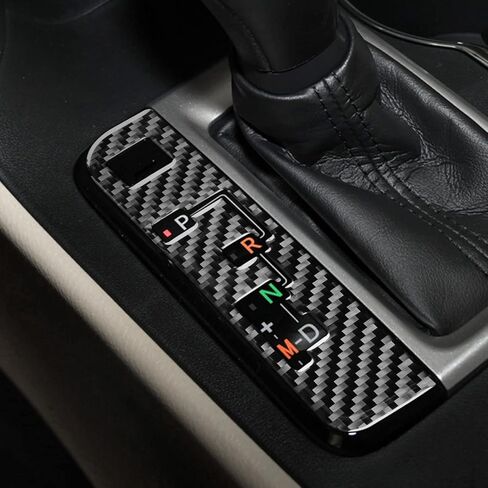 Real Soft Carbon Fiber Car Center Console Shift Indicator Panel Sticker Auto Interior Accessories Compatible with Toyota Highlander 2014 2015 2016 2017 2018 2019 Black in Saudi Arabia