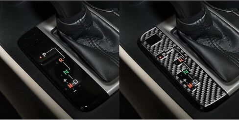 Real Soft Carbon Fiber Car Center Console Shift Indicator Panel Sticker Auto Interior Accessories Compatible with Toyota Highlander 2014 2015 2016 2017 2018 2019 Black in Saudi Arabia