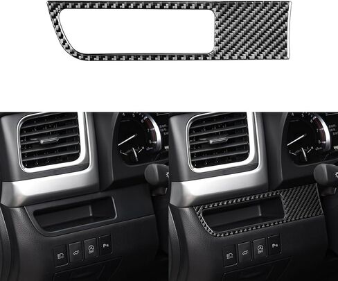 Real Soft Carbon Fiber Car Center Console Shift Indicator Panel Sticker Auto Interior Accessories Compatible with Toyota Highlander 2014 2015 2016 2017 2018 2019 Black in Saudi Arabia