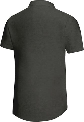 KYKU Summer Men Button Shirts - Casual Beach Short Sleeve Clothes - Fashion Lightweight Plain Clothing with Pocket in Kuwait