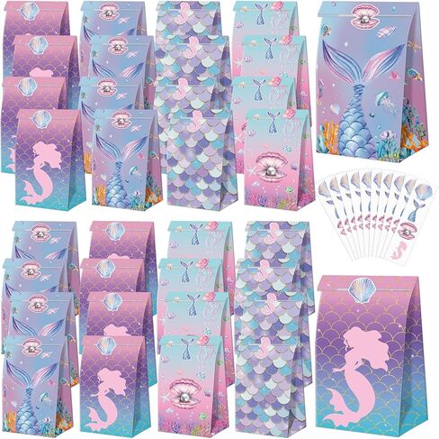 XJLANTTE Butterfly Party Gift Bags - 40 Pcs Goodie Bags Party Favor Bags with Butterfly Stickers, Colored Paper Bags Treat Bags Birthday Goodie Bags for Kids Butterfly Birthday Party Supplies in Saudi Arabia