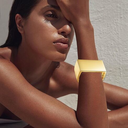 YBMYCM Wide Cuff Chunky Gold Bracelets for Women Open Cuff Bangles Bling Rhinestone Wrist Cuff Bracelets for Women as Gifts in Kuwait