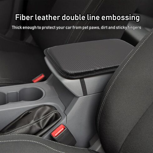 وسادة وحدة التحكم المركزية للسيارة من Dohia، غطاء وحدة التحكم المركزية العالمية للسيارة، وسادة مسند ذراع السيارة من الإسفنج الذكي لمسند ذراع السيارة، غطاء صندوق مقعد جلدي لحماية وحدات التحكم الوسطى لمعظم المركبات والشاحنات والسيارات الدفع الرباعي D2-QCFSX in Kuwait