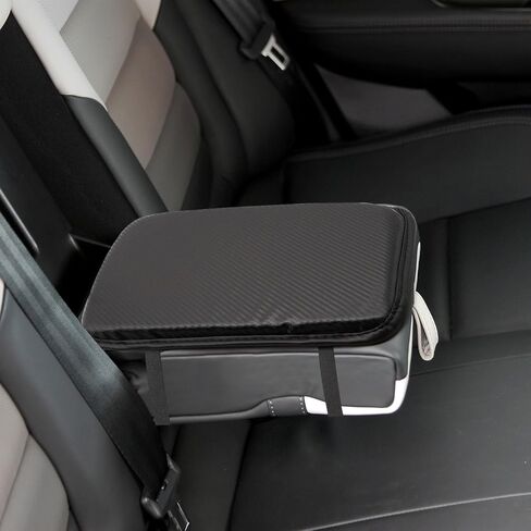 وسادة وحدة التحكم المركزية للسيارة من Dohia، غطاء وحدة التحكم المركزية العالمية للسيارة، وسادة مسند ذراع السيارة من الإسفنج الذكي لمسند ذراع السيارة، غطاء صندوق مقعد جلدي لحماية وحدات التحكم الوسطى لمعظم المركبات والشاحنات والسيارات الدفع الرباعي D2-QCFSX in Kuwait