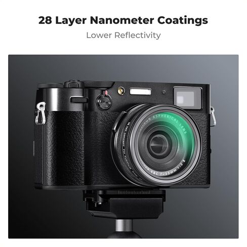 K&F Concept MCUV Protection Filter Kit with Metal Sqaure Lens Hood and Magnetic Lens Cap for Fujifilm X100 Series Camera X100, X100S, X100F, X100T, X100V, X100VI -Silver in Saudi Arabia