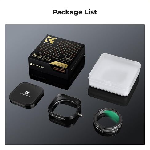 K&F Concept MCUV Protection Filter Kit with Metal Sqaure Lens Hood and Magnetic Lens Cap for Fujifilm X100 Series Camera X100, X100S, X100F, X100T, X100V, X100VI -Silver in Saudi Arabia