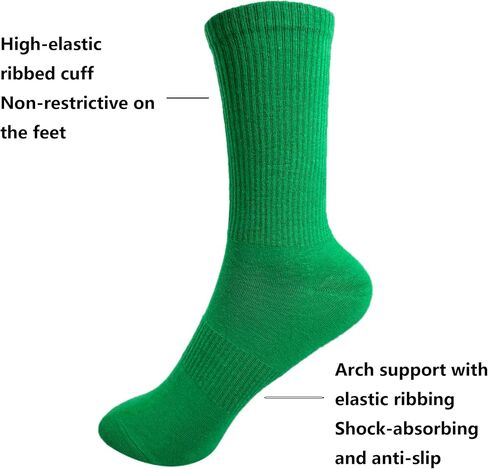 Bestjybt Women's Crew Socks Colorful Cute Casual Athletic Socks Pilates Socks Yoga Socks Barre Socks Non Slip 6 Pairs in Saudi Arabia