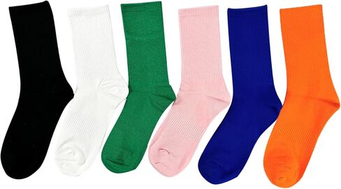 Bestjybt Women's Crew Socks Colorful Cute Casual Athletic Socks Pilates Socks Yoga Socks Barre Socks Non Slip 6 Pairs in Saudi Arabia