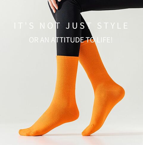 Bestjybt Women's Crew Socks Colorful Cute Casual Athletic Socks Pilates Socks Yoga Socks Barre Socks Non Slip 6 Pairs in Saudi Arabia