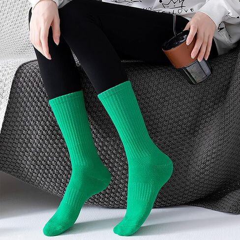 Bestjybt Women's Crew Socks Colorful Cute Casual Athletic Socks Pilates Socks Yoga Socks Barre Socks Non Slip 6 Pairs in Saudi Arabia
