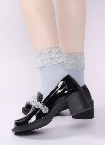 Women Lace Ruffle Socks Fashion Fancy Lovely Girl Socks 3 Pairs in Saudi Arabia