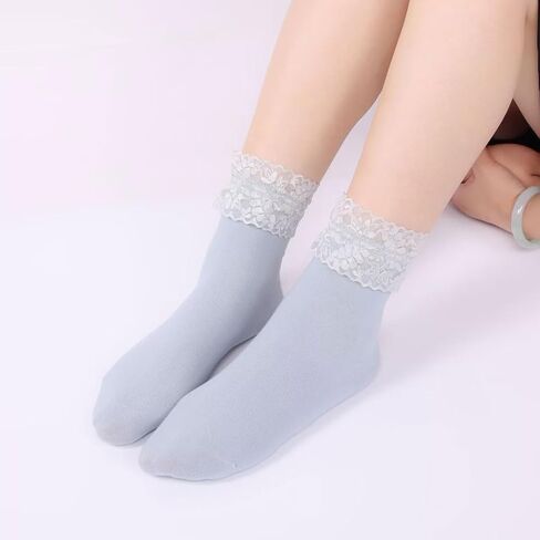 Women Lace Ruffle Socks Fashion Fancy Lovely Girl Socks 3 Pairs in Saudi Arabia