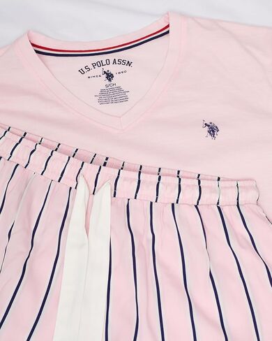 U.S. Polo Assn. Summer Pajamas for Women 2 Piece with T-Shirt and Shorts - Summer PJs for Women Set - Womens PJ Shorts Set in Kuwait