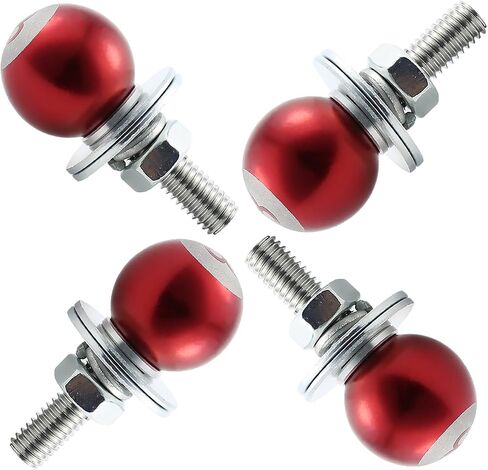 8 Ball License Plate Screw Fasteners Kit Billiards License Plate Bolts Decoration Stainless Steels Aluminum Alloy Universal Fit Most Cars Truck Motorcycle 4 Pcs (Red) in Kuwait