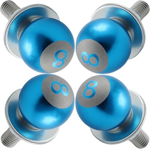 8 Ball License Plate Screw Fasteners Kit Billiards License Plate Bolts Decoration Stainless Steels Aluminum Alloy Universal Fit Most Cars Truck Motorcycle 4 Pcs (Red) in Kuwait