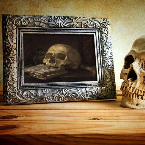 Whaline 9Pcs Dark Academia Wall Art Prints Vintage Wall Decor Witch on Broomstick Floral Skull Gothic Home Decor Wall Art for Halloween Gallery Wall Home Living Room Bedroom Decor (UNFRAMED) in Saudi Arabia