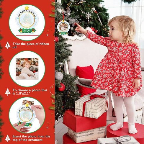 WhstSign Babys First Christmas Picture Frame Ornaments 2024 My First Christmas Photo Frame Ornaments for Christmas Tree Babies 1st Baby Boy Girl First Christmas Ornaments Gifts for Newborn New Parents in Saudi Arabia