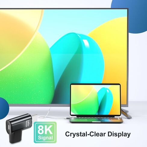 محول مغناطيسي USB C 240 وات، محول USB C مغناطيسي 24 دبوس مستقيم مع PD 240 وات USB4 40 جيجابت في الثانية نقل البيانات 8K 60 هرتز فيديو لـ Thunderbolt 3/4، iPhone 15 MacBook Pro/Air، PS5 PSVR2، أسود in Saudi Arabia