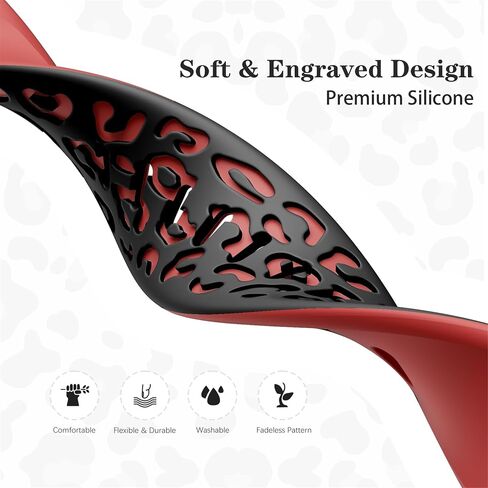 Leopard Engraved Band Compatible with Woneligo/Fitpolo Smart Watch IDW13, 22mm Silicone Replacement Straps for ENOMIR IDW19/MILOUZ IDW19/Gydom IDW19/Faweio IDW19 Smart Watch Band for Women Men in Saudi Arabia