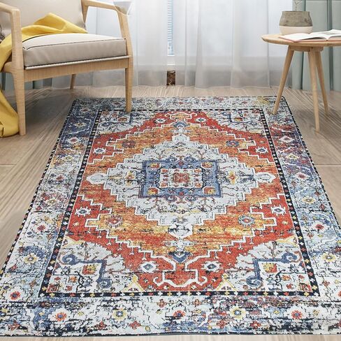 Christmas Area Rugs 4x6 Machine Washable High Traffic Xmas Door Mat Non-Slip Floor Carpet for Living Room Dining Room Bedroom Entryway & Hallway, Red Checkered in Saudi Arabia