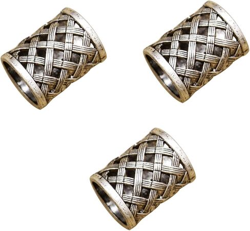 RechicGu 3 قطع فضية منسوجة نورس فايكنغ القراصنة التنين الرونية اللحية الخرزة المجدل حلقة جديلة الشعر دبوس مجموعة in Kuwait