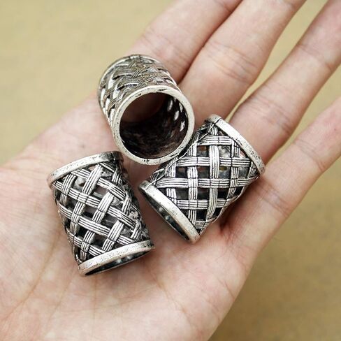 RechicGu 3 قطع فضية منسوجة نورس فايكنغ القراصنة التنين الرونية اللحية الخرزة المجدل حلقة جديلة الشعر دبوس مجموعة in Kuwait