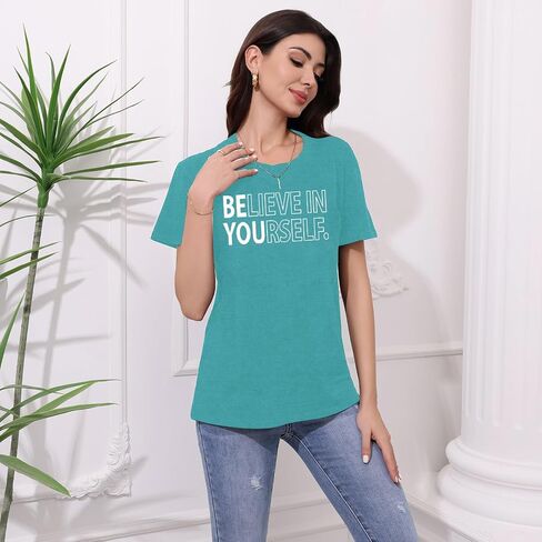 MAIHUN Inspirational Shirt for Women Believe in Yourself Tshirt Motivational Proud Tee Top in Saudi Arabia