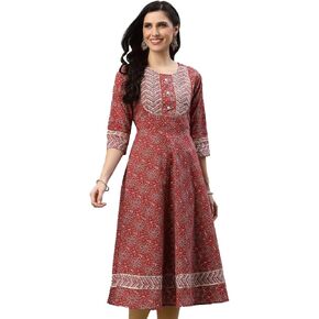 Yash Gallery Women's Cotton Floral Print Anarkali Kurta