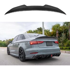 سبويلر خلفي من ألياف الكربون الحقيقية مع سيارة سيدان 2013-2020 Audi A3 S3 RS3 8V (M)