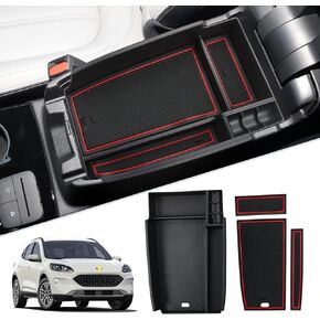 SKTU for 2020-2025 Ford Escape Center Console Organizer 2020-2025 Escape Console Tray Ford Escape 2023 2024 2025 Accessories Escape Armrest Box Glove Secondary Storage Box with Coin and Glass Holder