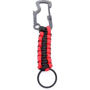 Elite Survival Keychain made from Paracord - Carabiner, Keyring, and Bottle Opener - Outdoors, Emergency, & Camping Accessory