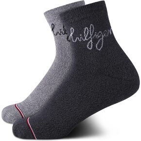 Tommy Hilfiger Women's Crew Socks - 2 Pack Comfort Stretch Knit Crew Cut Socks - Mini Crew Socks for Women (Shoe Size: 4-10)