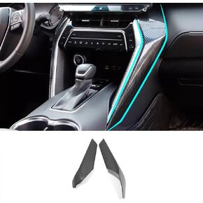 Car Accessories Fit for Toyota VENZA 2021 2022 2023 2024 Central Console Side Strips Cover Trims (Carbon Fiber) 2PCS ABS