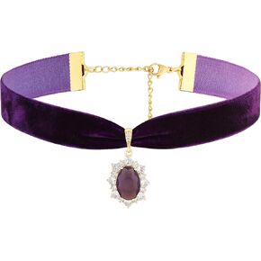 Sacina Rhinestone Victorian Choker, Velvet Choker, Gothic Choker, Goth Choker, Vintage Necklace, Costume Jewelry, Christmas Jewelry Gifts for Women