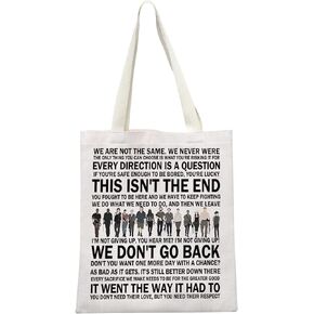 MEIKIUP The W Dead TV Inspired Canvas Toe Bag Zombie Theme Shoulder Bag TWD Merch TWD Fans Gift
