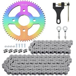 420 Chain with 60 Tooth Sprocket 40mm Bore for Coleman Mini Bike CT200U BT200X CT200U-EX Baja Warrior TrailMaster MB200 Axis M200 196cc 200cc 6.5hp Parts Jackshaft Front Drive Chain 42 Link 90L