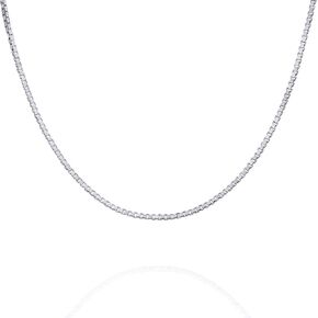 PAVOI Italian Solid 925 Sterling Silver, 22K Gold Plated Chain Necklaces | Snake, Square Box, Cable, Super Flex Curb, Miami Cuban and Rope Diamond-Cut Herringbone Necklace for Women and Men | MADE IN ITALY