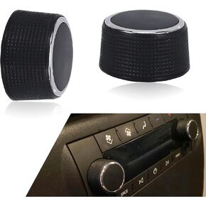 Ajxn 2 PCS Auto Radio Audio Control Knob, Plastic Insert Button Dial Tuner Volume Repair Knob, Vehicle Replacement OEM Number 22912547 Accessories, Compatible with Cadillac Chevrolet GMC (Black)