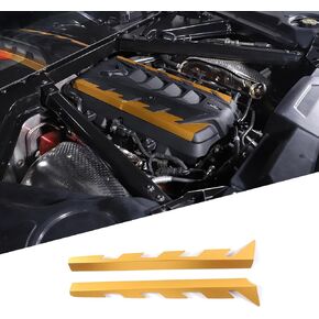 Engine Cover Trim Compatible with Corvette C8 2020-2024，Engine Bay Protection Panel Cover Trim Accessories Covers Left and Right Edges (Red Color)