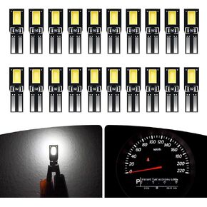 T5 LED Bulb, cciyu 37 74 2721 2-SMD 5630 LED Bulb, Super White 73 2723 70 79 86 Wedge Led Bulb, Replacement Dash Dashboard Lights Instrument Panel Cluster LED Lamps Glove Box Light Bulb, 20pcs