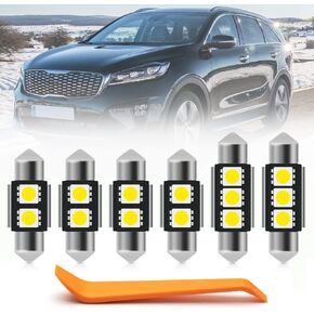 9pcs LED Interior Lights Bulb for Kia Sorento 2016 2017 2018 2019 2020 Super Bright 6000K White LED Interior Light Bulbs Map Dome Trunk Light Bulbs Interior Lighting Bulbs + Install Tool