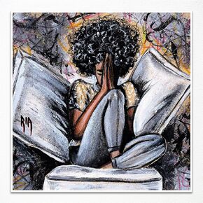 Fenbhjgy African American Wall Art, Inspiration Black Girl Canvas Art, God Says I Am Unique Spiritual Christian Gift for Woman, Black Girl Magic Poster Print for Bedroom 12x12in Unframed