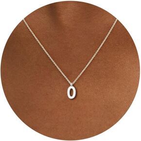Initial Necklaces for Women - Silver Initial Necklace 14K White Gold Plated Necklace with Initials, Letter Necklace Monogram Necklaces for Women