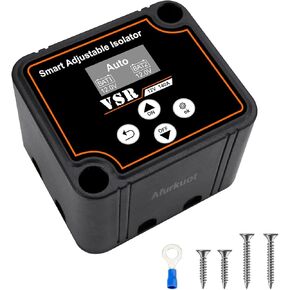 Dual Battery Isolator 12V 140 Amp Dual Battery Isolator Automatic Charger, Voltage Sensitive Relay (VSR), Adjustable Smart Battery Isolator Kits for Truck Marine UTV ATV RV Boat Camper